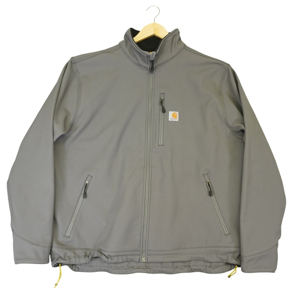 Carhartt Crowley Softshell Jacket Mens 2XL Gray Full Zip Water Repellent